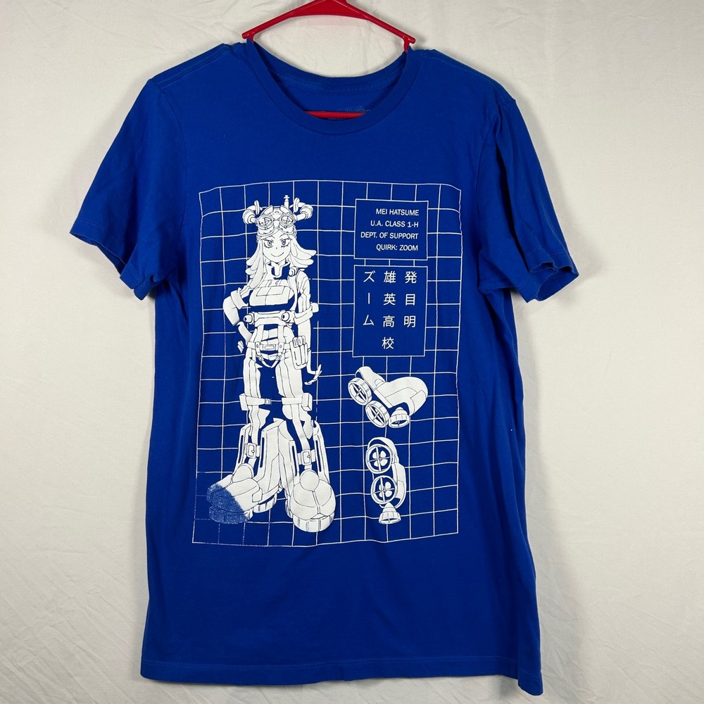 My Hero Academia T-Shirt Unisex Medium Blue Mei Hatsume Graphic Anime Tee‎